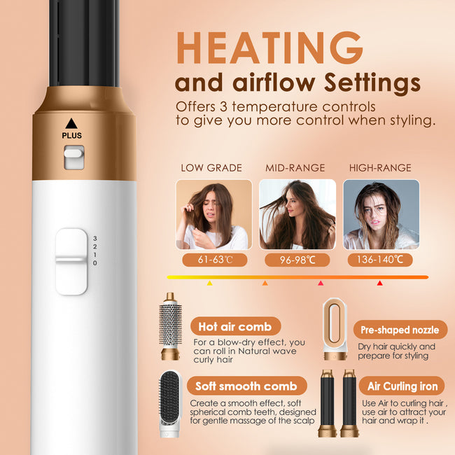 Glamora 5-in-1 AirStyler Pro | Hair Dryer Brush with Curling, Straightening, Volumizing & Smooth Finish Main Image